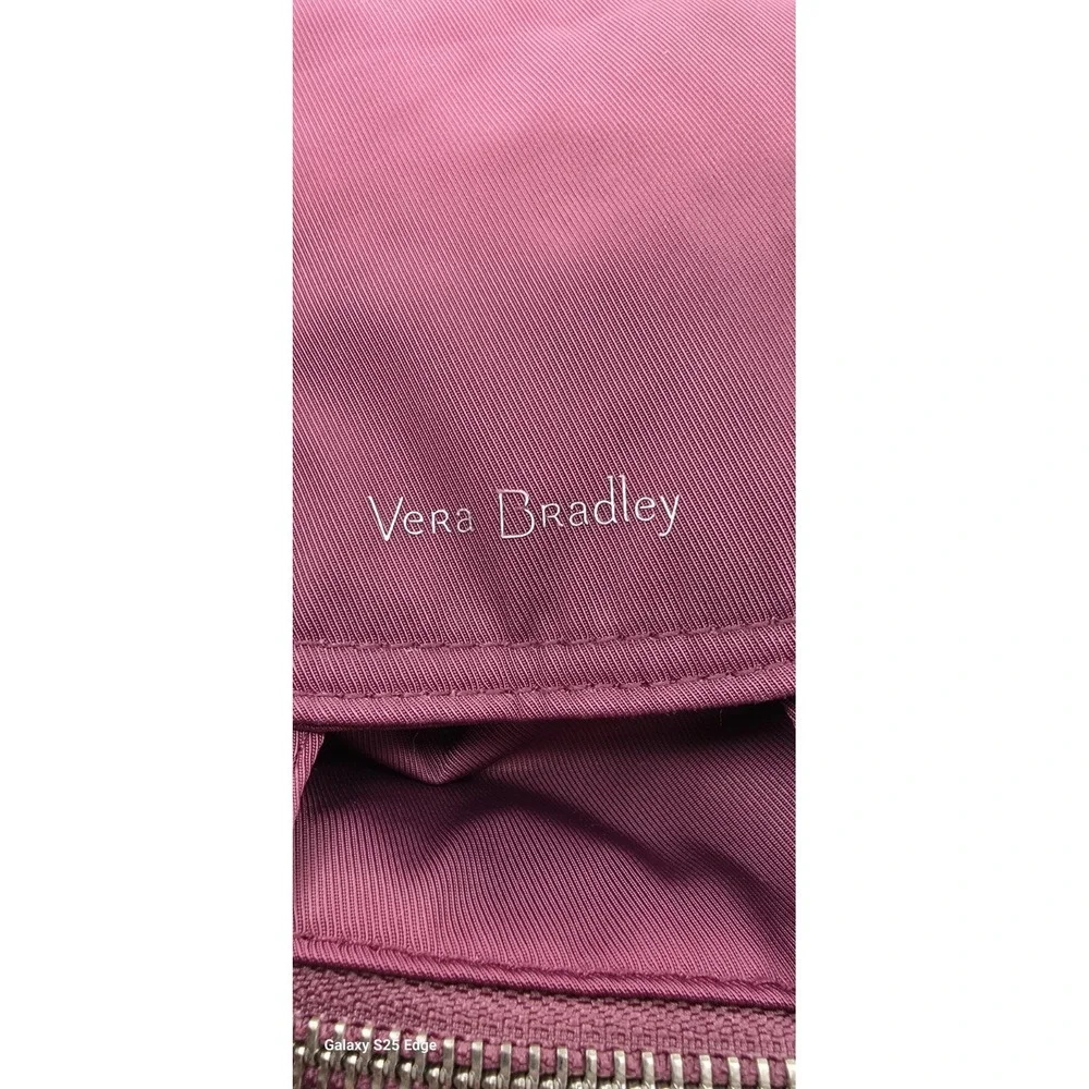Vera Bradley Burgundy Nylon Drawstring Backpack Flap Closure 22321-115 Plum